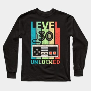 Level 30 Video 30th Birthday Long Sleeve T-Shirt